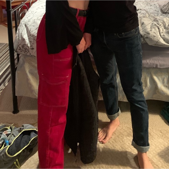 Shein Red Cargo Pants - Picture 6 of 9